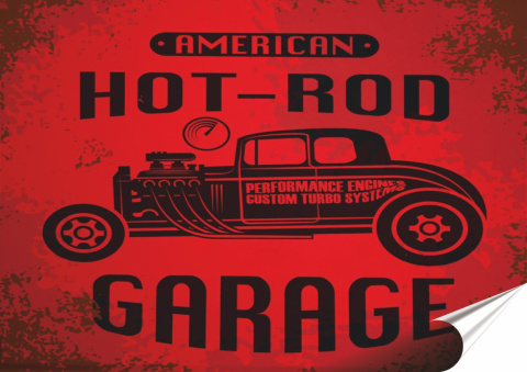 Garaż Plakat Samoprzylepny Retro Plakietka(motyw metalowego szyldu)#10961