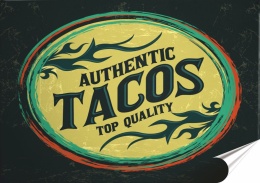 Tacos Plakat Samoprzylepny Retro Plakietka(motyw metalowego szyldu)#10966