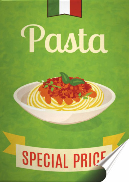 Spagetti Plakat Samoprzylepny Plakietka(motyw metalowego szyldu)#10993