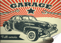 Garaż Plakat Samoprzylepny Retro Plakietka(motyw metalowego szyldu)#10996