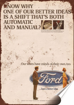 Ford Plakat Samoprzylepny Retro Plakietka(motyw metalowego szyldu)#11005