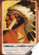 Indianin Plakat Samoprzylepny Plakietka(motyw metalowego szyldu)#11028