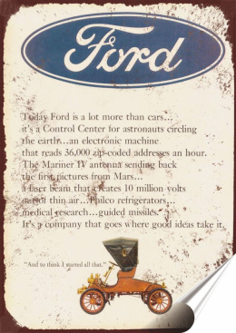 Ford Plakat Samoprzylepny Retro Plakietka(motyw metalowego szyldu)#11053
