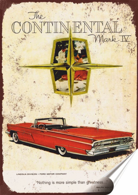 Lincoln Plakat Samoprzylepny Retro Plakietka(motyw metalowego szyldu)#11062