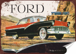 Ford Plakat Samoprzylepny Retro Plakietka(motyw metalowego szyldu)#11071