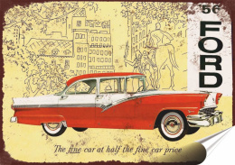 Ford Plakat Samoprzylepny Retro Plakietka(motyw metalowego szyldu)#11073