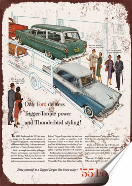 Ford Plakat Samoprzylepny Retro Plakietka(motyw metalowego szyldu)#11074