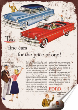 Ford Plakat Samoprzylepny Retro Plakietka(motyw metalowego szyldu)#11076