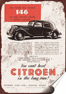 Citroen Plakat Samoprzylepny Retro Plakietka(motyw metalowego szyldu)#11089