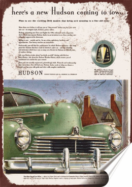 Hudson Plakat Samoprzylepny Retro Plakietka(motyw metalowego szyldu)#11094