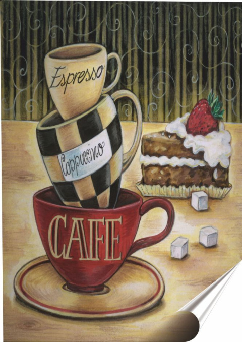 Kawa Plakat Samoprzylepny Retro Plakietka(motyw metalowego szyldu)#11129