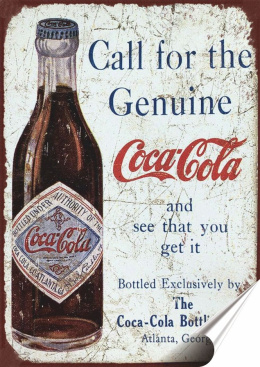 Coca Cola Plakat Samoprzylepny Plakietka(motyw metalowego szyldu)#11141