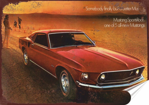 Ford Mustang Plakat Samoprzylepny Plakietka(motyw metalowego szyldu)#11287