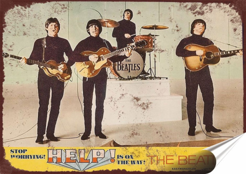 The Beatles Plakat Samoprzylepny Plakietka(motyw metalowego szyldu)#11300