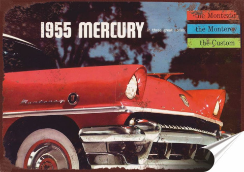 Mercury Plakat Samoprzylepny Plakietka(motyw metalowego szyldu)#11331