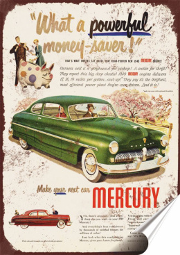 Mercury Plakat Samoprzylepny Plakietka(motyw metalowego szyldu)#11346