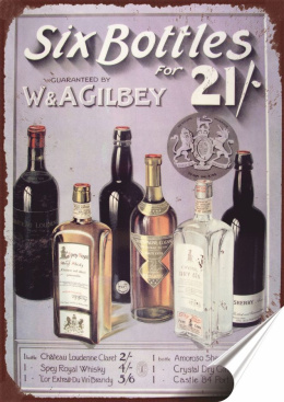 Whiskey Plakat Samoprzylepny Retro Plakietka(motyw metalowego szyldu)#11561