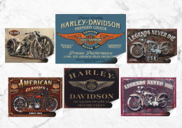 Harley Plakat Samoprzylepny Retro Plakietka(motyw metalowego szyldu)#11623