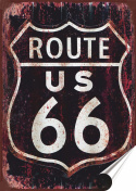 Route 66 Plakat Samoprzylepny Retro Plakietka(motyw metalowego szyldu)#11653