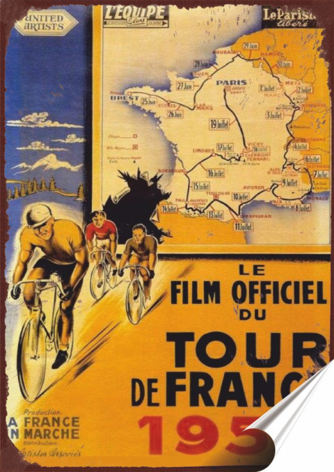 Tour de France Plakat Samoprzylepny Plakietka(motyw metalowego szyldu)#11673