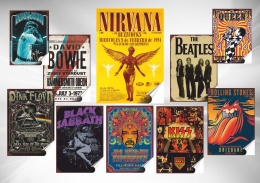 Rock Koncert Plakat Samoprzylepny Plakietka(motyw metalowego szyldu)#10783