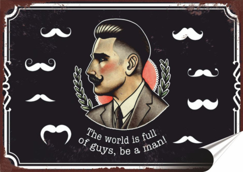 Barber shop Plakat folia Samoprzylepna Plakietka(motyw metalowego szyldu)#20002