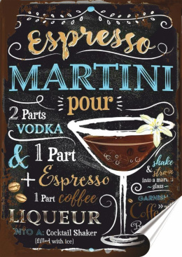 Martini Plakat folia Samoprzylepna Plakietka(motyw metalowego szyldu)#20012