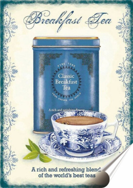 Herbata Plakat folia Samoprzylepna Plakietka(motyw metalowego szyldu)#20039