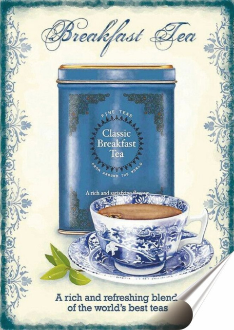 Herbata Plakat folia Samoprzylepna Plakietka(motyw metalowego szyldu)#20039