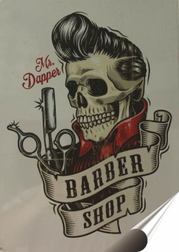 Barber Plakat folia Samoprzylepna Plakietka(motyw metalowego szyldu)#20049