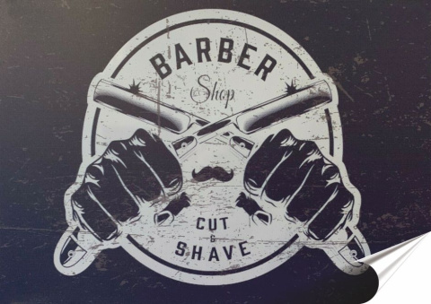 Barber Plakat folia Samoprzylepna Plakietka(motyw metalowego szyldu)#20050