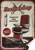 Barber Plakat folia Samoprzylepna Plakietka(motyw metalowego szyldu)#20051