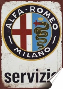 Alfa Romeo Plakat folia Samoprzylepna Plakietka(motyw metalowego szyldu)#20058