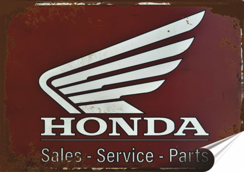 Honda Plakat folia Samoprzylepna Plakietka(motyw metalowego szyldu)#20066