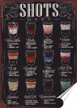 Shots Plakat folia Samoprzylepna Plakietka(motyw metalowego szyldu)#20068