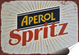 Aperol Plakat folia Samoprzylepna Plakietka(motyw metalowego szyldu)#20072