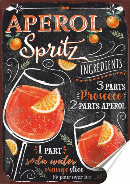 Koktail Plakat folia Samoprzylepna Plakietka(motyw metalowego szyldu)#20076