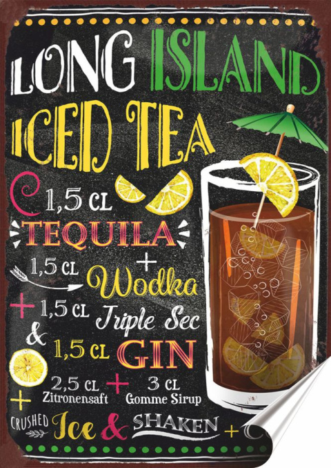 Koktail Plakat folia Samoprzylepna Plakietka(motyw metalowego szyldu)#20080