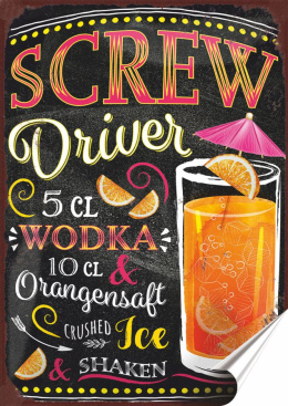 Koktail Plakat folia Samoprzylepna Plakietka(motyw metalowego szyldu)#20083