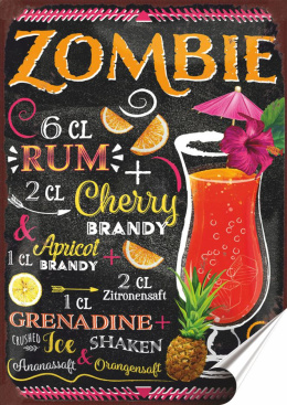 Koktail Plakat folia Samoprzylepna Plakietka(motyw metalowego szyldu)#20085