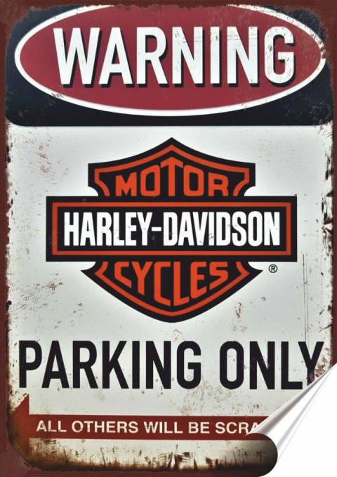 Harley Plakat folia Samoprzylepna Plakietka(motyw metalowego szyldu)#20089