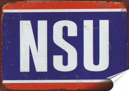 N S U Plakat folia Samoprzylepna Plakietka(motyw metalowego szyldu)#20093