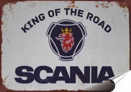 Scania Plakat folia Samoprzylepna Plakietka(motyw metalowego szyldu)#20094