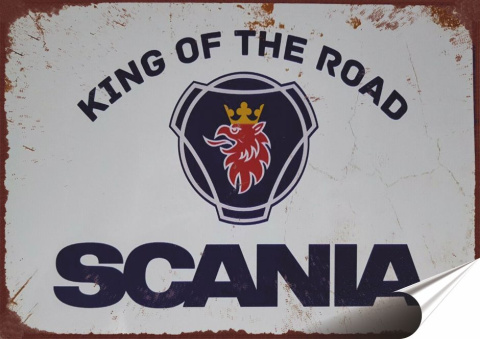 Scania Plakat folia Samoprzylepna Plakietka(motyw metalowego szyldu)#20094