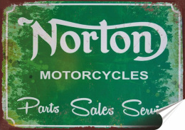 Norton Plakat folia Samoprzylepna Plakietka(motyw metalowego szyldu)#20102