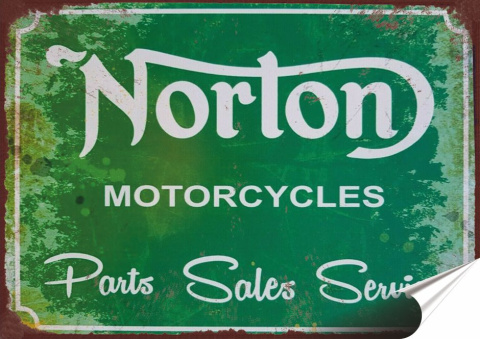 Norton Plakat folia Samoprzylepna Plakietka(motyw metalowego szyldu)#20102