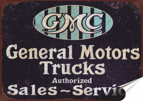G M C Plakat folia Samoprzylepna Plakietka(motyw metalowego szyldu)#20111