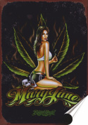 Marihuana Plakat folia Samoprzylepna Plakietka(motyw metalowego szyldu)#20121