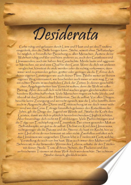 Dezyderata Plakat folia Samoprzylepna Plakietka(motyw metalowego szyldu)#20123