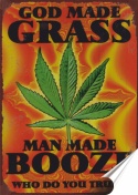 Marihuana Plakat folia Samoprzylepna Plakietka(motyw metalowego szyldu)#20124